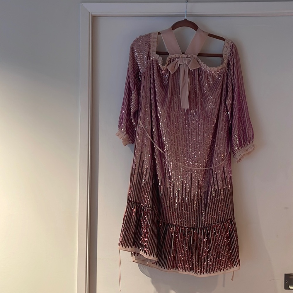 Needle and Thread pink ombré sequence dress